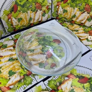 Büyük Boy Geniş Paris Cam Salata Kasesi Meyve Sunum Tabağı 30 cm
