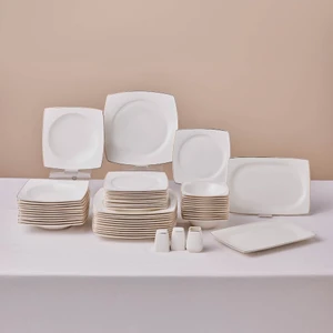 Square Bone Jamie 57 Parça 12 Kişilik Yemek Takımı Gold