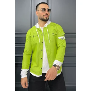 Mishar İtalia Kapüşonlu Renk Garnili Erkek Gömlek