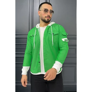 Mishar İtalia Kapüşonlu Renk Garnili Erkek Gömlek