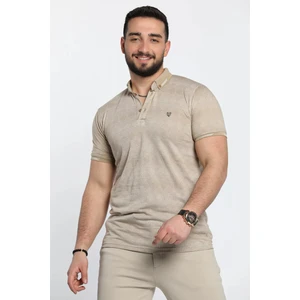 Mishar İtalia Erkek Kendinden Desenli Likralı Polo Yaka Tişört