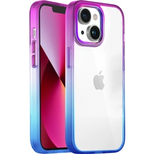 Buff Apple iPhone 13 Air Bumper Rainbow Kılıf Blue Purple