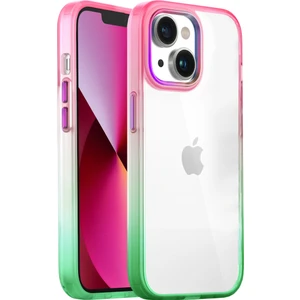 Buff Apple iPhone 13 Air Bumper Rainbow Kılıf Pink Green