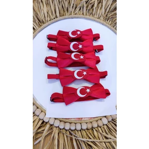 5 adet Kırmızı Türk Bayraklı Ayyıldızlı  PAPYON