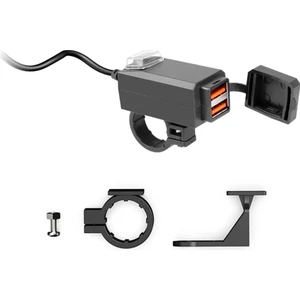 Qc3.0 Stili Motosiklet Araca Monteli Şarj Cihazı Su Geçirmez USB Adaptörü 12V Telefon Çift USB Bağlantı Noktası Hızlı Şarj 3.0 Anahtarlı Moto Aksesuar (Yurt Dışından)