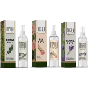 Hidrolat Seti %100 Doğal Yağlı Saf Gül Suyu - Biberiye Suyu - Lavanta Suyu 3 x 125 ml