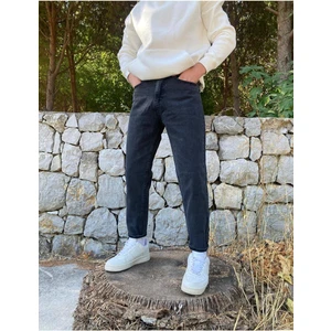 Oray Store  Yıkamalı Siyah Boyfriend Pantolon