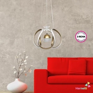 3 Renk Yanabilen Şeker Camlı Modern Ledli Avize