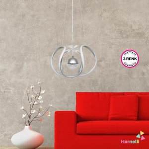 3 Renk Yanabilen Şeker Camlı Modern Ledli Avize