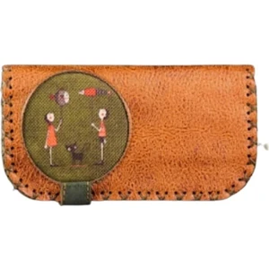 Hoodie Mouse Balon Tutan Kız Figürlü Büyük Cüzdan Etnik Bohem Retro Vintage Style - Taba