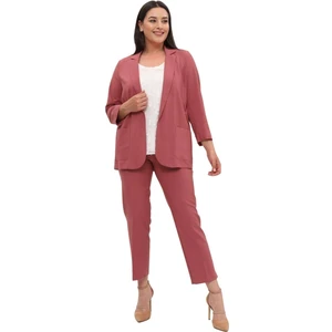 Kadın Blazer Ceket | Gül Kurusu |  Büyük Beden | 7 Renk | Takım Elbise Uyumlu