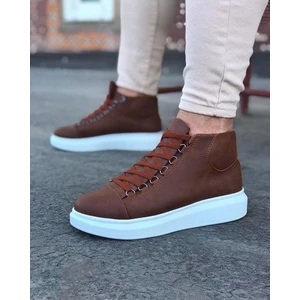 WG032 Taba Bağcıklı Sneakers  Yarım Bilek Bot