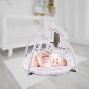 Fil Desenli Pembe Oyuncaklı Yumuşak Pamuklı Oyun Halısı Yenidoğan Bebek Aktivite Oyun Matı -Babyjeem