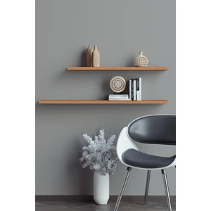 80 cm 60 cm 2li Safir Meşe Mdf Uçan Duvar Rafı Gizli Bağlantı Kitaplık