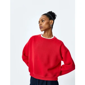 Rahat Kalıp Bisiklet Yaka Uzun Kollu Basic Sweatshirt