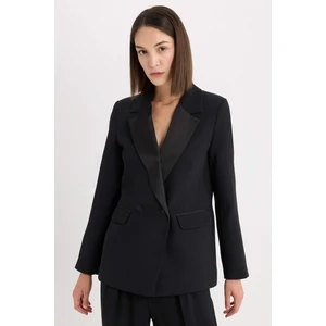 Regular Fit Ceket Yaka Krep Blazer Ceket D9554AX24AU