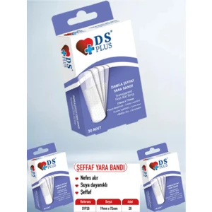 Ds Sağlık Bandı Renkli Colored First Aid Strip 19MM x 72MM 20 Li Suya Dayanıklı