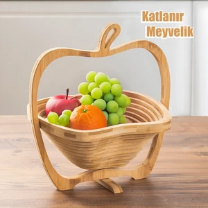 9263-25 Bambu Meyve Ekmek Sepeti Çok Amaçlı Ekmeklik Ekmek Saklama Kabı 30X23,5