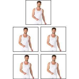 Özkan Underwear Özkan 11406 5'li Paket Erkek %100 Pamuklu Ribana Esnek Rahat Kalın Askılı Örme Atlet