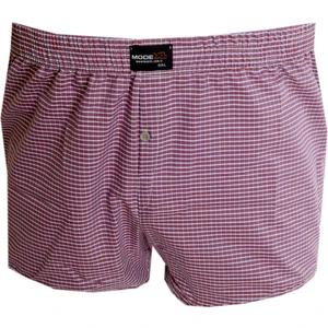 Mode Xl Büyük Beden Erkek Boxer Desenli Poplin 6348 Vişne