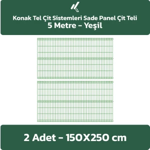 2 Adet Panel Çit Teli 150X250 cm 4.mm Tel Kalınlığı 55X150 mm Göz Aralığı