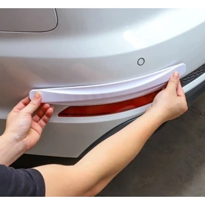 Karbon Esnek Tampon Koruma Bandı 5d Tampon Koruyucu Şerit Esnek Bant 2'li Paket Beyaz Karbon