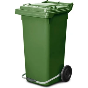 Plastik Metal Pedallı Çöp Konteyneri 120 Litre Konteyner - Isıya Dayanıklı Malzeme