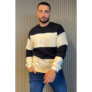 Mishar İtalia Bisiklet Yaka Renk Garnili Üç Iplik Şardonlu Erkek Sweatshirt