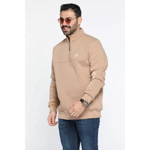 Mishar İtalia Dik Yaka Yarım Fermuarlı Üç Iplik Şardonlu Erkek Sweatshirt