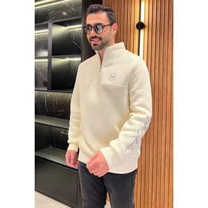 Mishar İtalia Dik Yaka Yarım Fermuarlı Üç Iplik Şardonlu Erkek Sweatshirt