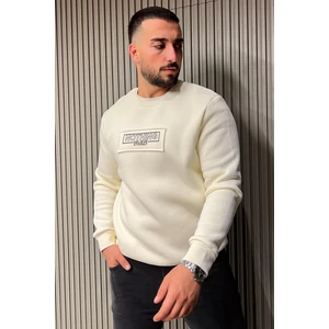 Mishar İtalia Erkek Yazı Baskılı Şardonlu Üç Iplik Sweatshirt