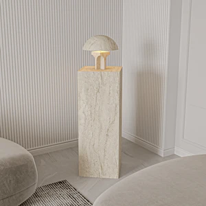 ALONEX HOME Diana Yan Sehpa, Traverten Yan Sehpa, Kitaplık, Çok Amaçlı Sehpa