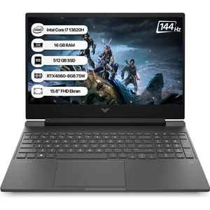 Hp Victus B10FPEA Intel Core I7 13620H 16GB 512GB SSD RTX4060-8GB Freedos 15.6" Fhd 144Hz Taşınabilir Bilgisayar