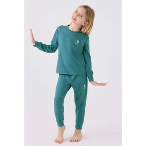 U.S. Polo Assn. Kız Çocuk Yeşil Uzun Kol Pijama Takım