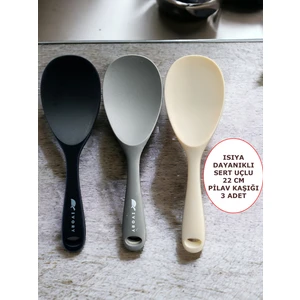 Sert Uçlu Isıya Dayanıklı Yanmaz Yapışmaz Silikon Kaşık 3'lü 22 cm
