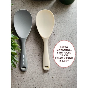 Sert Uçlu Isıya Dayanıklı Yanmaz Yapışmaz Silikon Kaşık 2'li 22 cm