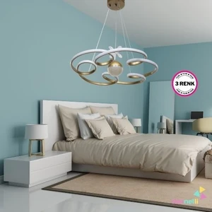 3 Renk Yanabilen Şeker Top Aksesuarlı Modern Ledli Avize