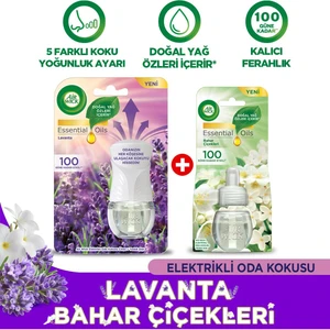 Air Wick Elektrikli Oda Kokusu Kit Lavanta (1 Cihaz 1 Koku) +Yedek Şişe Bahar Çiçekleri