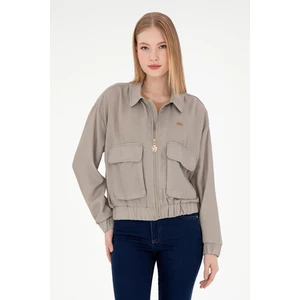 U.s. Polo Assn. Kadın Camel Gömlek Desenli 50292906-VR015