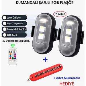 Kumandalı Şarjlı Çift Rgb LED Flaşör