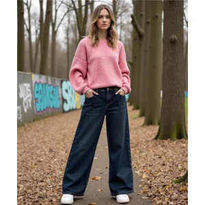 Enzim Jeans Kadın  Pamuk Wide Leg Baggy Jeans