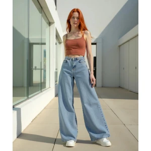 Enzim Jeans Kadın  Pamuk Wide Leg Baggy Jeans