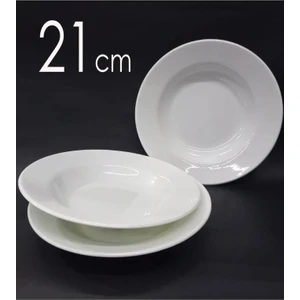 12 Adet Melamin Çukur Yemek Tabağı 21CM Ev Lokanta Tabldot Tipi Porsiyon Sulu Yemek Haşlama Kabı