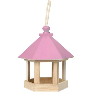 Huoxun Shop A Pembe Tarzı Ahşap Kuş Yemlik Asma Tipi Açık Hava Evcil Kuş Tohum Yemleri Ağaç Bahçe Atıştırmalık Kova Tutucu Kuş Yuvası ve Istasyonu (Yurt Dışından)