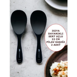 Sert Uçlu Isıya Dayanıklı Yanmaz Yapışmaz Silikon Kaşık 2'li 22 cm