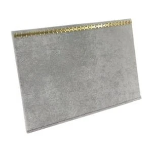 MeGass Dekor Yerli Üretim Süet Kumaş Gri Renk Enine Tırnaklı 34/24 cm Ayaklı Tesbih-kolye-zincir Sergileme Standı