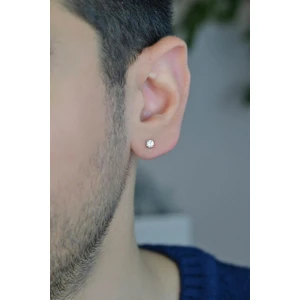 Erkek Tektaş Küpe 4 mm Tekli