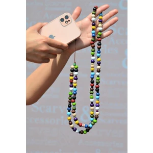 Renkli Uzun Telefon Askısı Serenay Charm Pastel