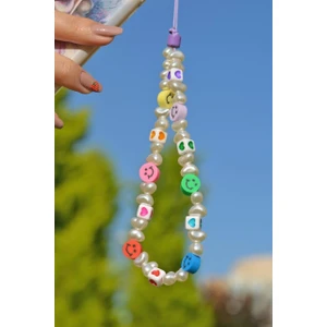 Renkli Emojili Fimo Boncuk Küçük Boy Telefon Askısı Charmı Aksesuarı
