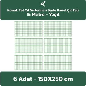 Konak Tel Çit Sistemleri 6 Adet Panel Çit Teli 150 x 250 cm 4 mm Tel Kalınlığı 55 x 150 mm Göz Aralığı